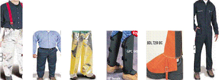 Protective clothing - Overall, Chaps Spats, Suspenders, Pants